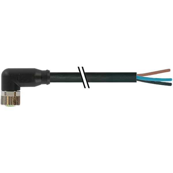 M8 female 90° with cable, PUR 3x0.25 bk UL/CSA 10m, Murr Elektronik, Mfr#: 7000-08081-6201000